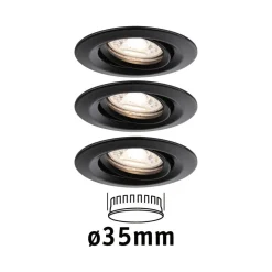Paulmann Nova Mini inbouwspot 3x zwenkbaar zwart