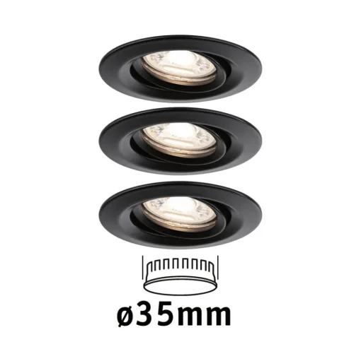 Paulmann Nova Mini inbouwspot 3x zwenkbaar zwart