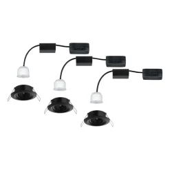 Paulmann Nova Mini inbouwspot 3x zwenkbaar zwart