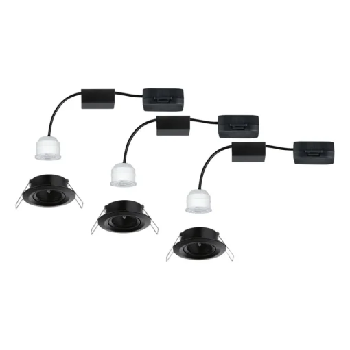Paulmann Nova Mini inbouwspot 3x zwenkbaar zwart