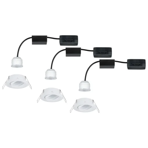 Paulmann Nova mini inbouwspot per 3 zwenkbaar wit