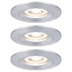 Paulmann Nova mini inbouwspot set per 3 IP44 alu
