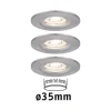 Paulmann Nova mini inbouwspot set per 3 IP44 ijzer