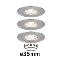 Paulmann Nova mini inbouwspot set per 3 IP44 ijzer