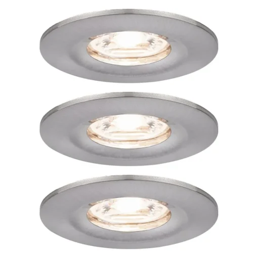 Paulmann Nova mini inbouwspot set per 3 IP44 ijzer