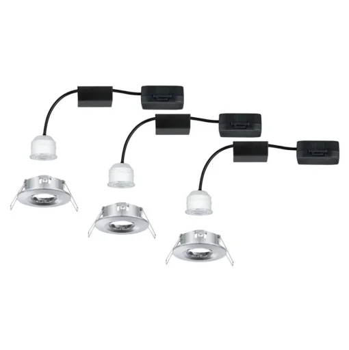 Paulmann Nova mini inbouwspot set p. 3 IP44 chroom