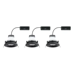 Paulmann Nova Plus Coin per 3 IP65 2.700K zwart