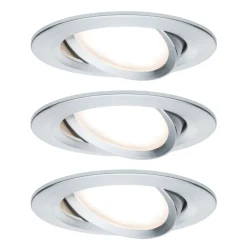 Paulmann 3-set Slim Coin, kantelbaar, dimbaar, alu