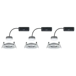 Paulmann 3-set Slim Coin, kantelbaar, dimbaar, alu