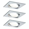 Paulmann 3-set spot Nova Coin vierk., dimbaar, alu