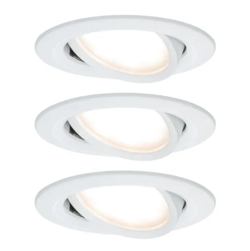 Paulmann 3-set spot Nova Coin rond, kantelb., wit