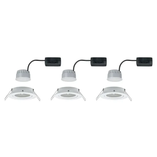 Paulmann 3-set spot Nova Coin rond, kantelb., wit
