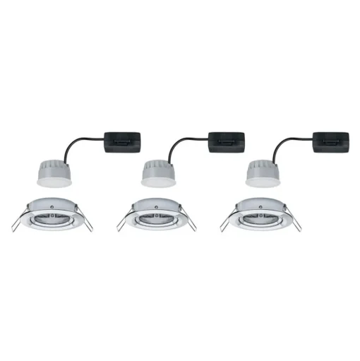 Paulmann 3-set spot Nova Coin rond, kantelb., chr.