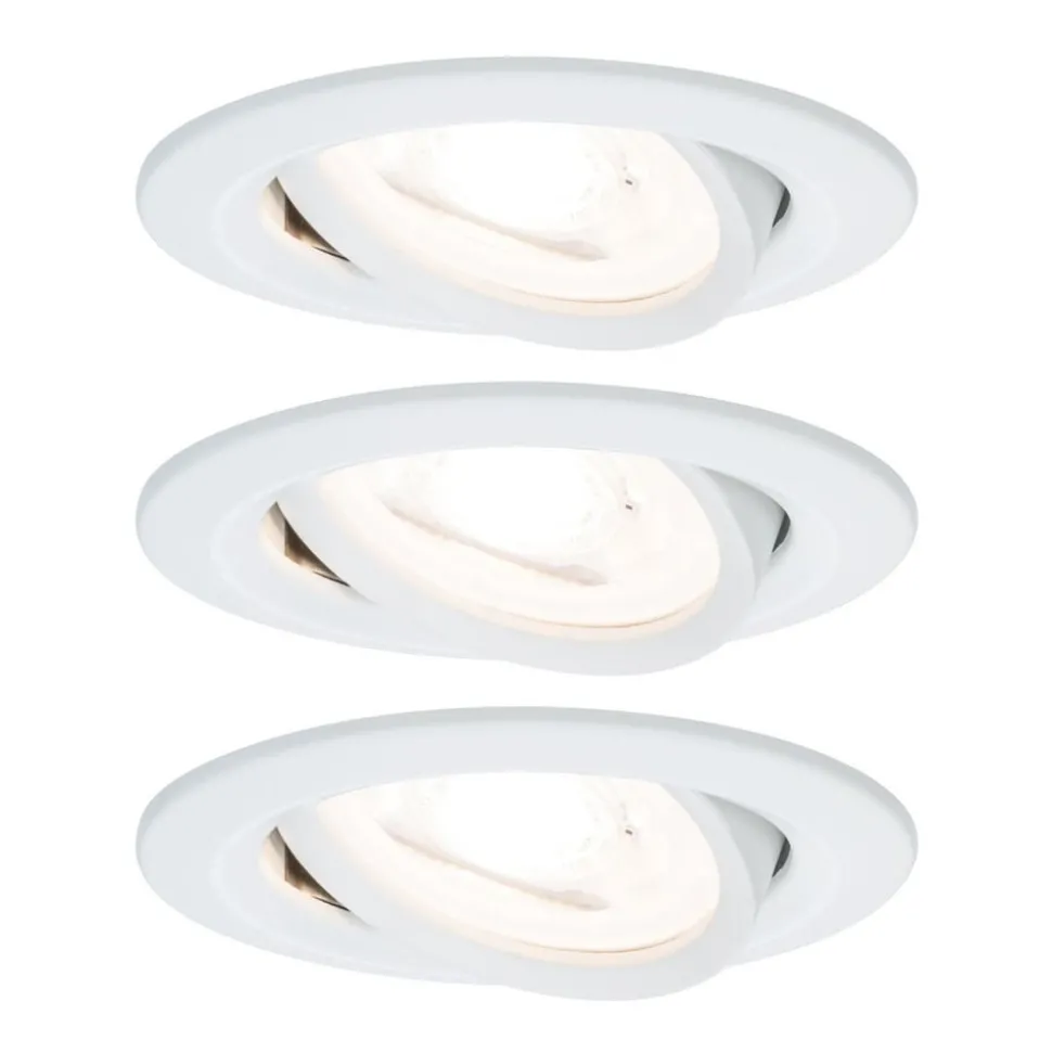 Paulmann 3-set spot Nova rond, kantel/dimbaar, wit