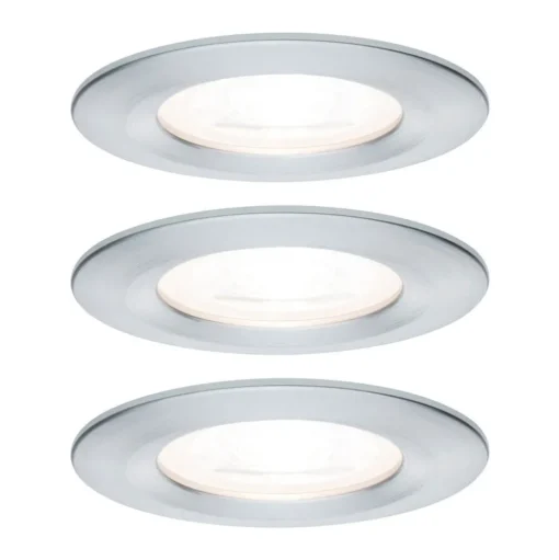 Paulmann 3-set spot Nova rond, IP44, dimb., alu