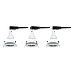Paulmann 3-set spot Nova rond, IP44, dimb., alu