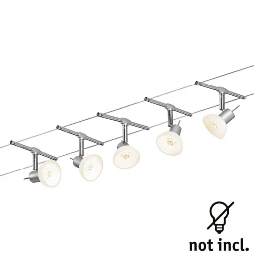 Paulmann Sheela kabelsysteem 5lamps chroom mat
