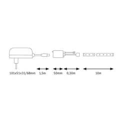 Paulmann SimpLED strip set, 28 W, RGB, 10 m