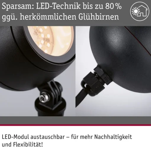 Paulmann Smart LED grondspies spot Kikolo, CCT, antraciet, IP65