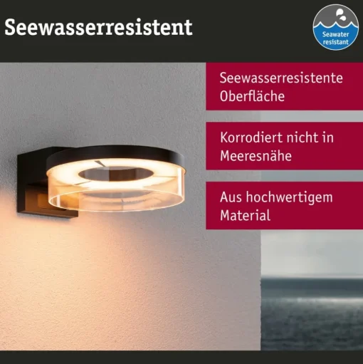 Paulmann Smart wandlamp Capera, antraciet CCT IP44