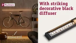 Paulmann Square profiel, zwart, diffusor wit, 1m