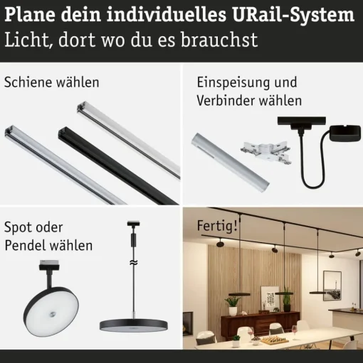 Paulmann URail Hildor LED hanglamp 3.000K zwart
