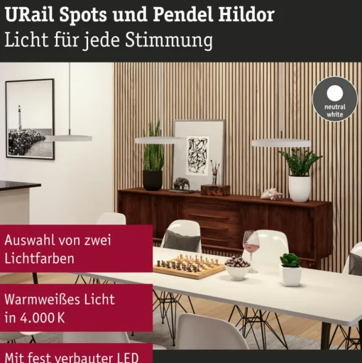 Paulmann URail Hildor LED hanglamp wit 4.000K