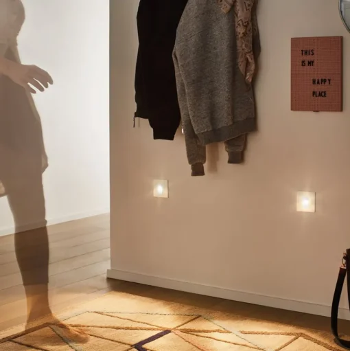 Paulmann Wall inbouwlamp met sensor, wit hoekig