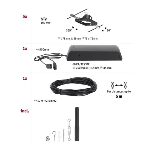 Paulmann Wire Mac II kabelsysteem, 5 m, zwart