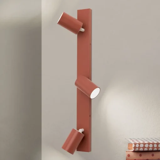 Penn plafondspot, koraalrood, lengte 60 cm, aluminium
