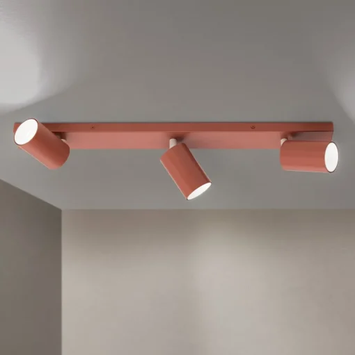 Penn plafondspot, koraalrood, lengte 60 cm, aluminium