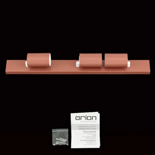 Penn plafondspot, koraalrood, lengte 60 cm, aluminium