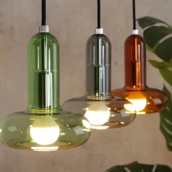 Perseus hanglamp, kleurrijk, lengte 65 cm, 3-lamps, glas