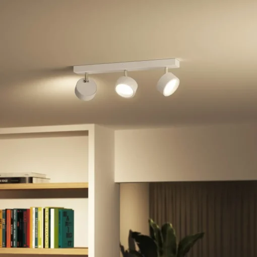 Philips Bracia LED plafondspot 3-lamps, wit
