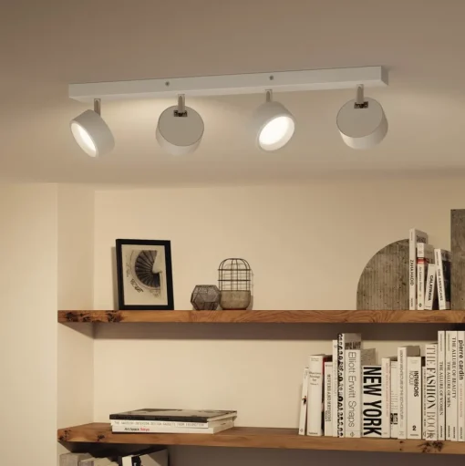Philips Bracia LED plafondspot 4-lamps, wit