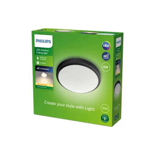 Philips Doris LED buitenlamp IP54 2.700K zwart