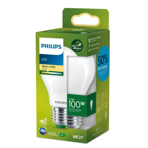 Philips E27 LED lamp A60 7,3W 1535lm 2.700K mat