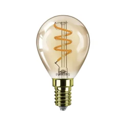 Philips E14 LED lamp G45 3W dimbaar 2.200K goud
