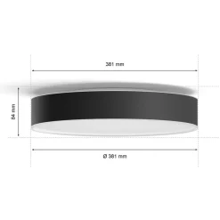 Philips Hue Enrave LED plafondlamp 38,1cm zwart