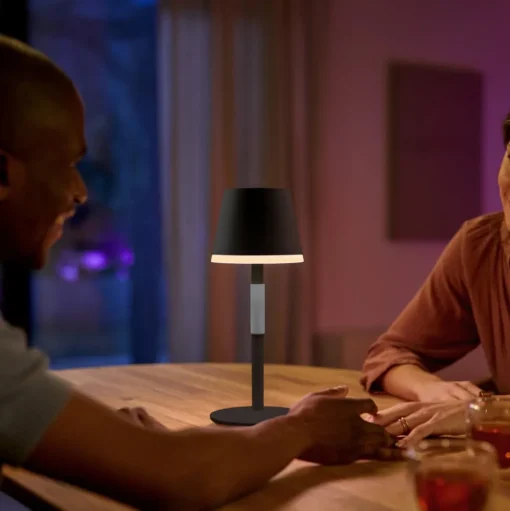 Philips Hue Go LED tafellamp met kap zwart