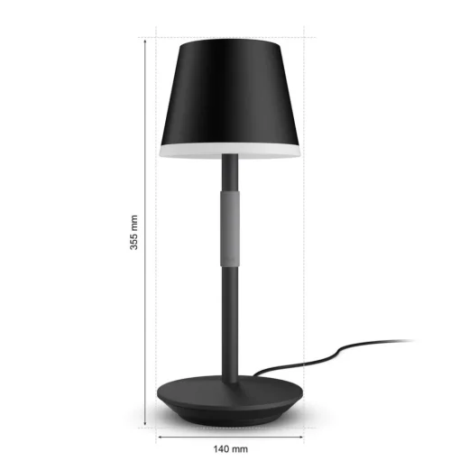 Philips Hue Go LED tafellamp met kap zwart