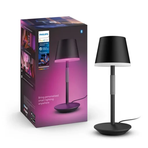 Philips Hue Go LED tafellamp met kap zwart