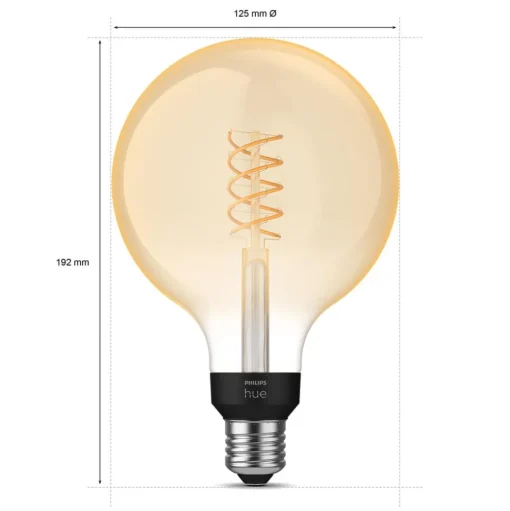 Philips Hue White E27 7W Globe filament G125 550lm