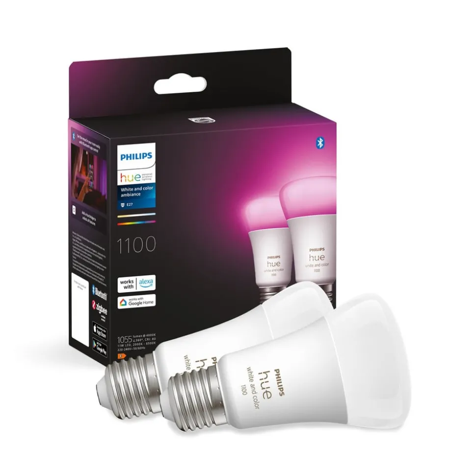 Philips Hue White&Color Ambiance E27, 2 per pak