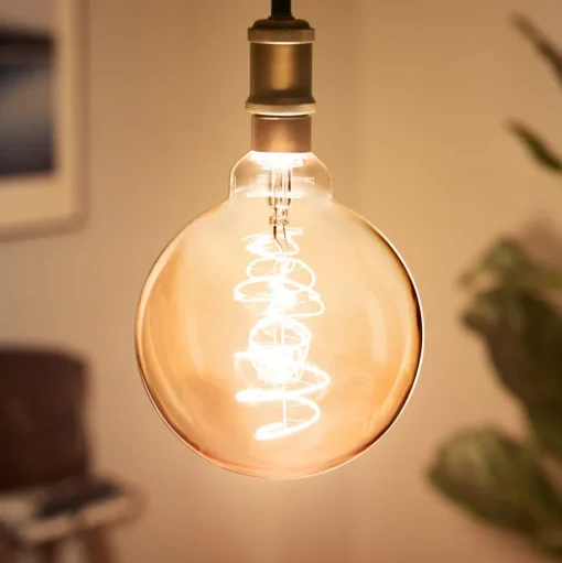 Philips LED bollamp E27 G95 4W 1.800K goud