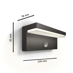 Philips LED buitenwandlamp Bustan UE, sensor, 4.000 K