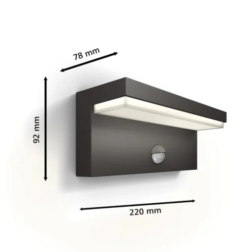 Philips LED buitenwandlamp Bustan UE, sensor, 4.000 K