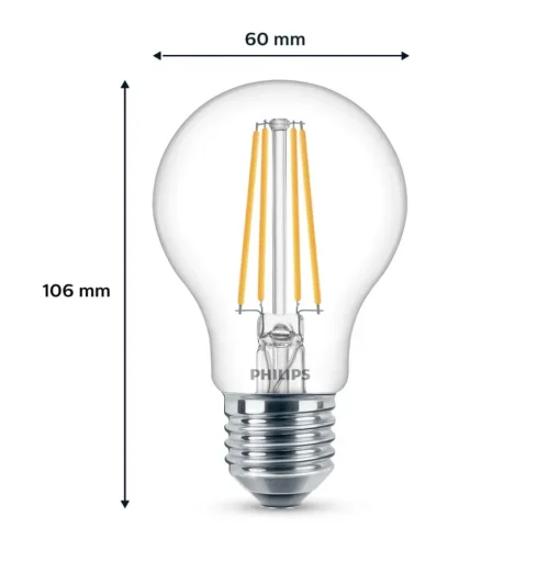 Philips LED lamp E27 7W 850lm 4.000K helder per 3