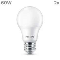 Philips LED lamp E27 8W 806lm 2.700K mat per 2