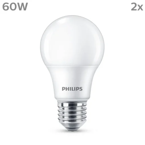 Philips LED lamp E27 8W 806lm 2.700K mat per 2